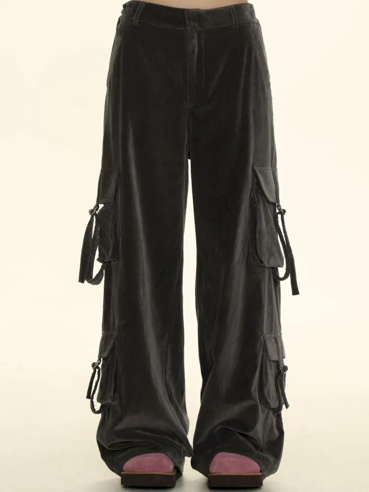 Adjustable pockets wide-leg loose thin pants【s0000006031】