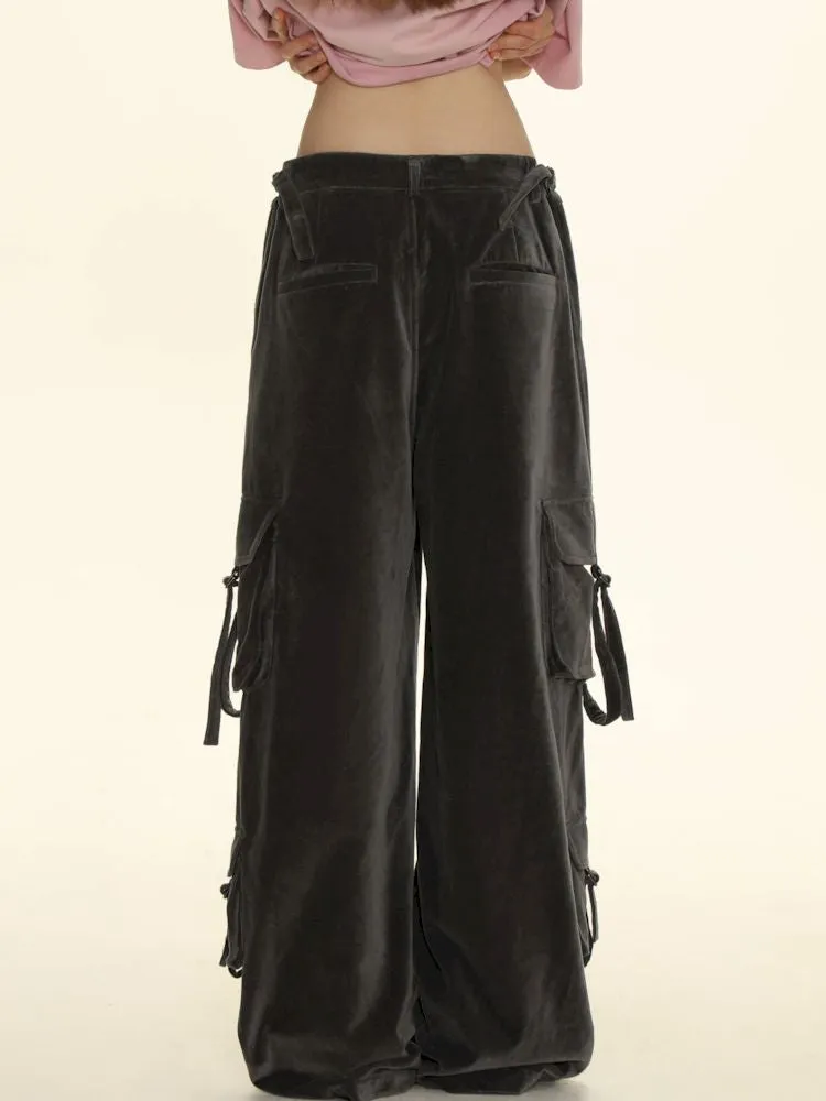 Adjustable pockets wide-leg loose thin pants【s0000006031】