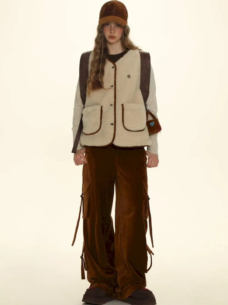 Adjustable pockets wide-leg loose thin pants【s0000006031】