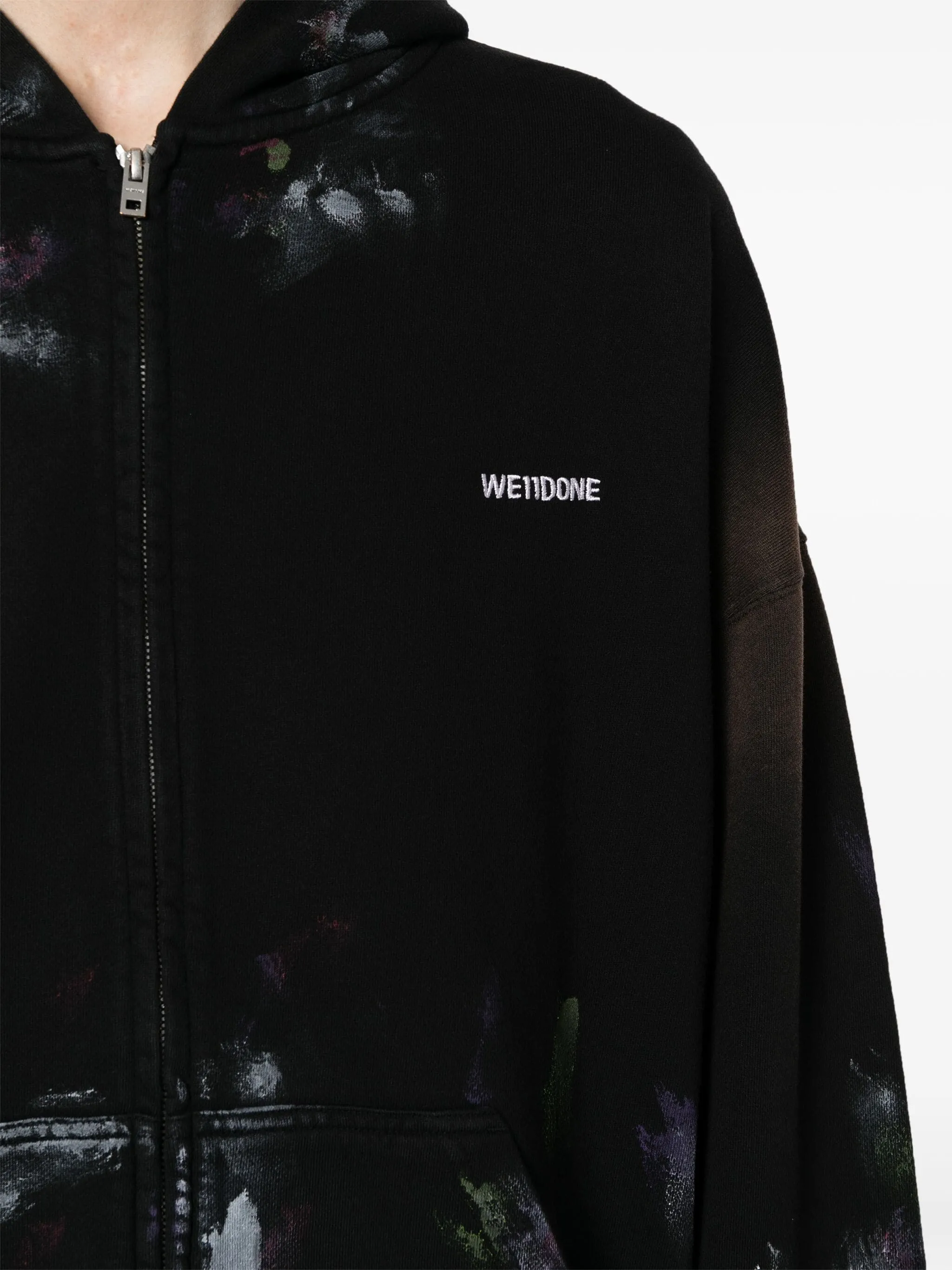 Black Multi-Color Painted Hoodie