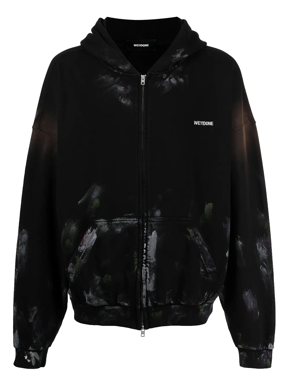 Black Multi-Color Painted Hoodie