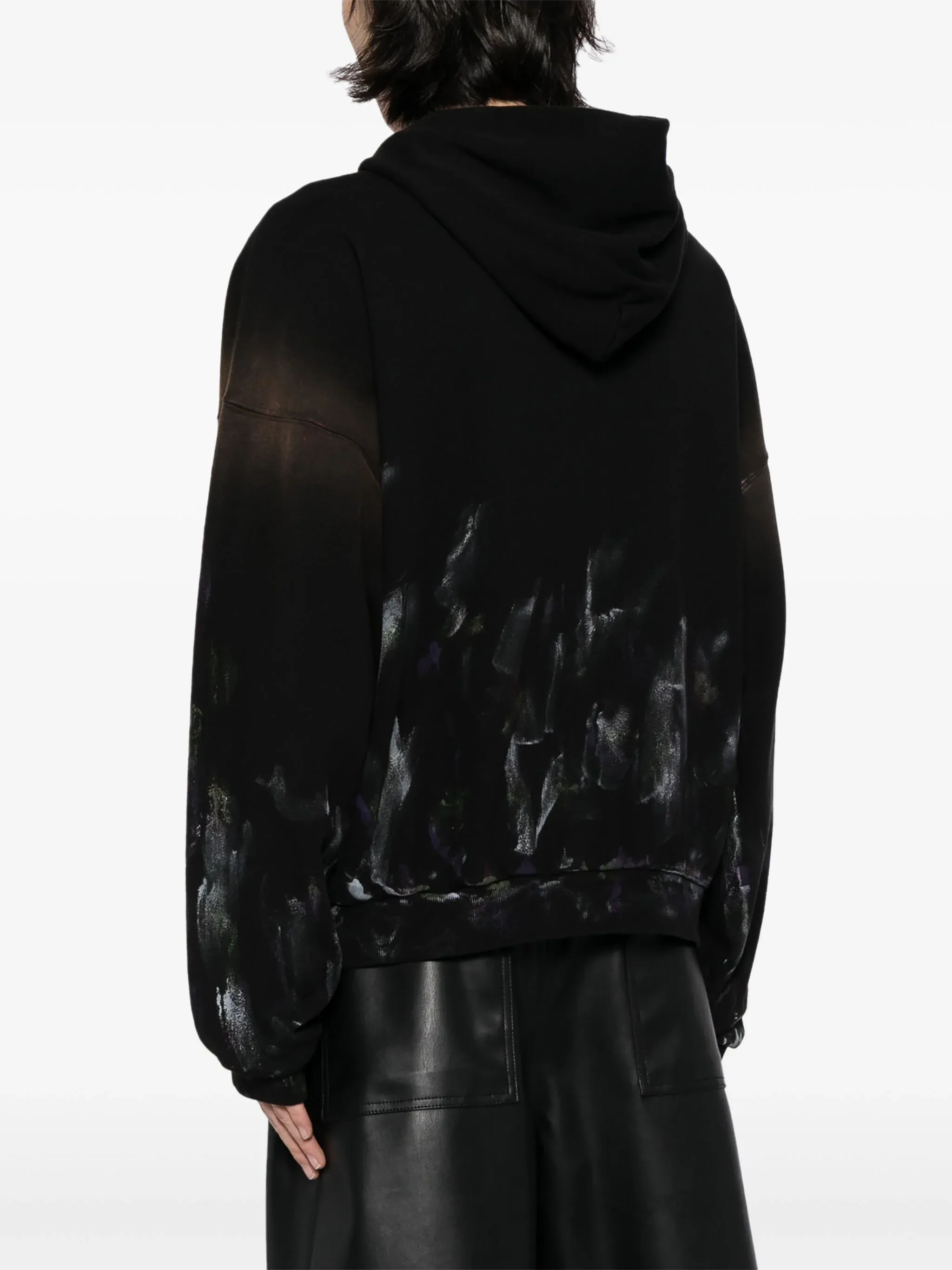 Black Multi-Color Painted Hoodie