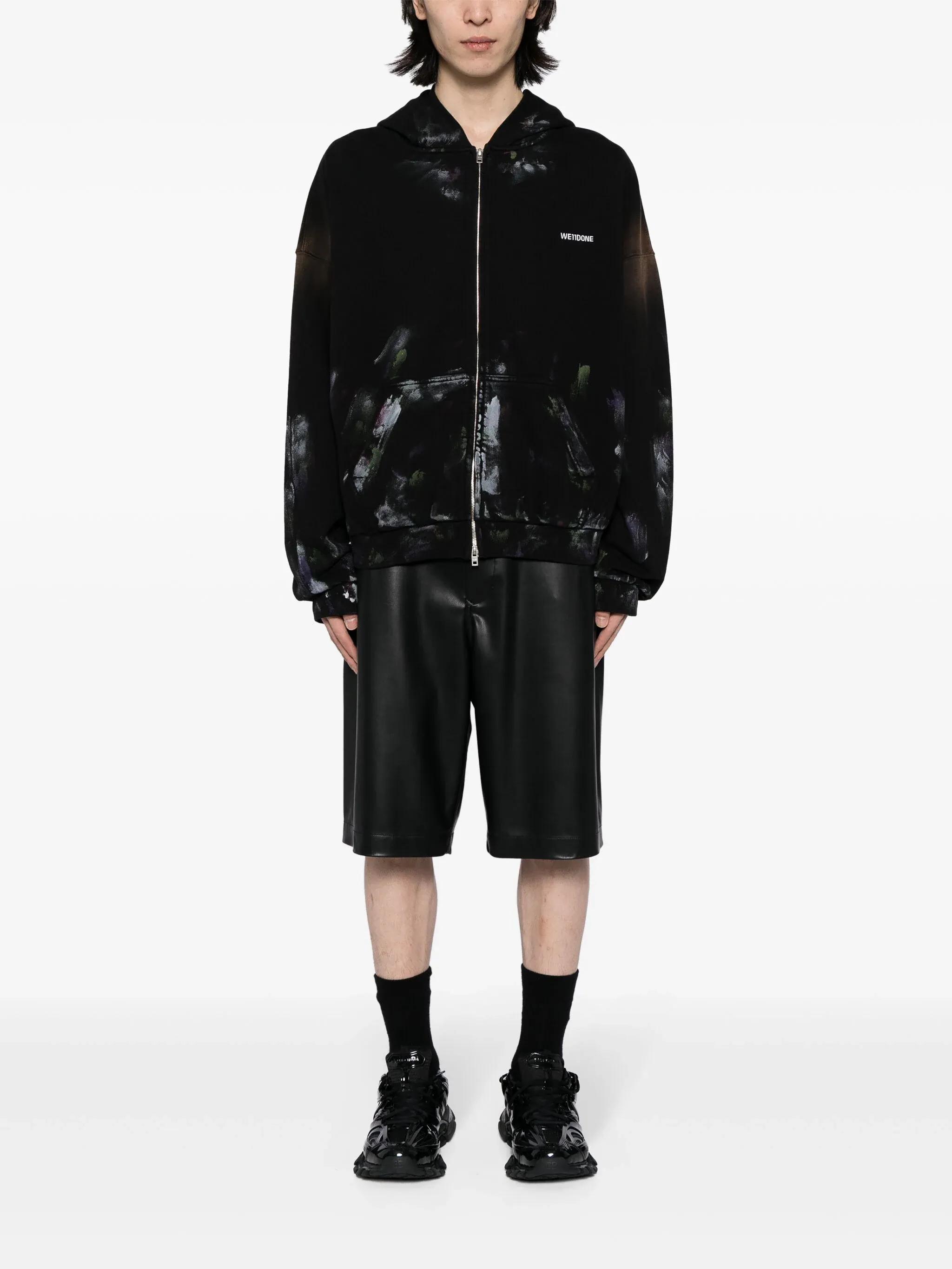 Black Multi-Color Painted Hoodie
