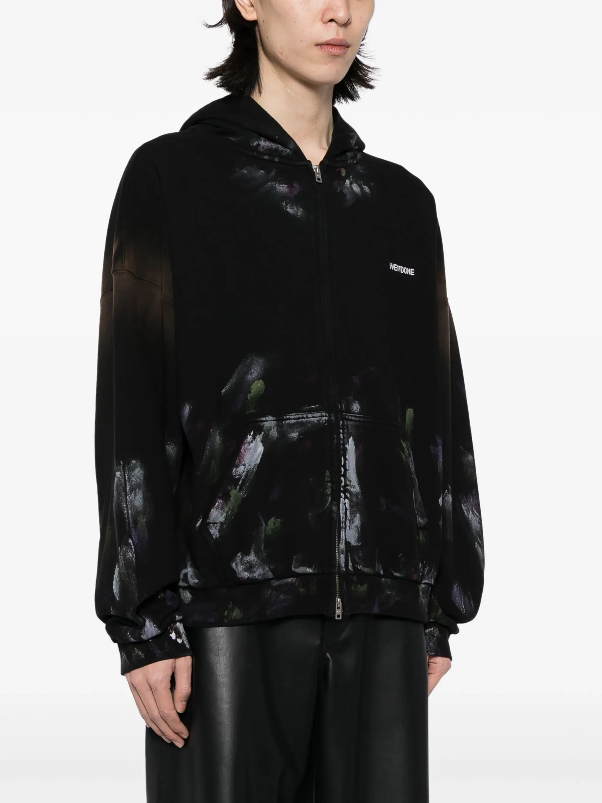 Black Multi-Color Painted Hoodie