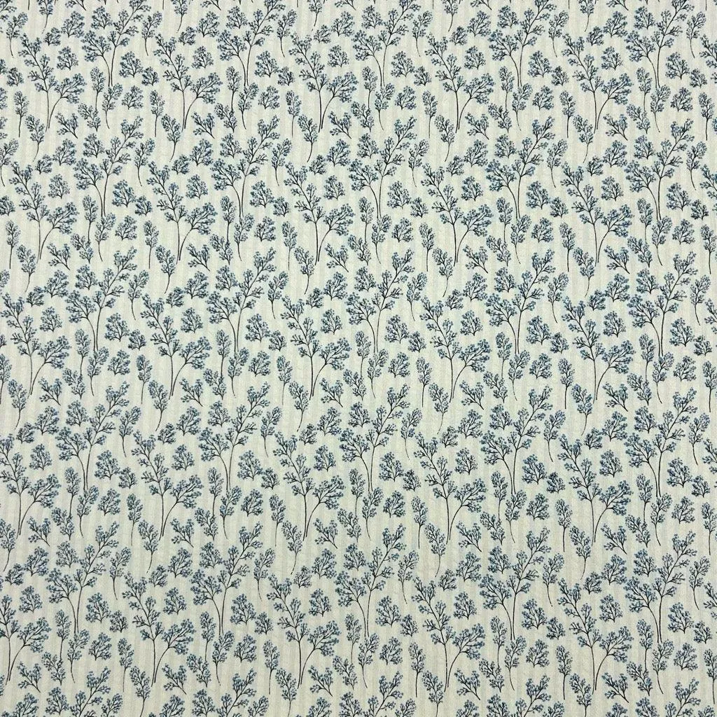 Blooming Branches Cotton Seersucker Fabric