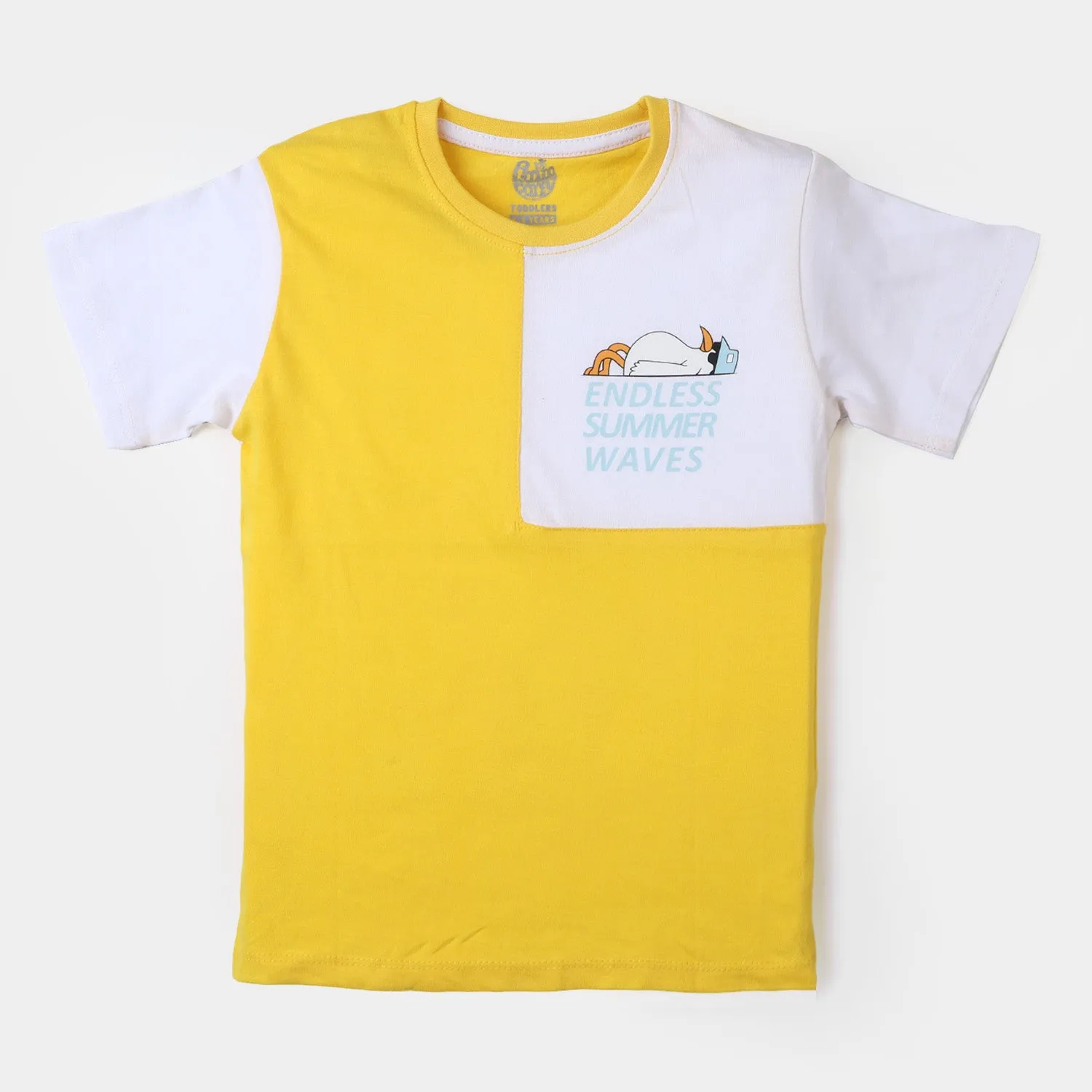 Boys T-Shirt Summer Waves| Yellow