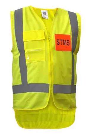 Caution, Hi Vis STMS Vest, PCV1504 (Each) - Fluro Yellow - Size: 8XL