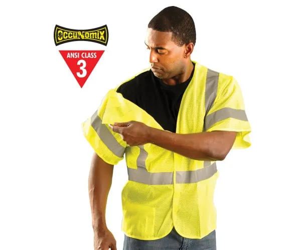 Class 3 Breakaway Mesh Vest - Lime - Large