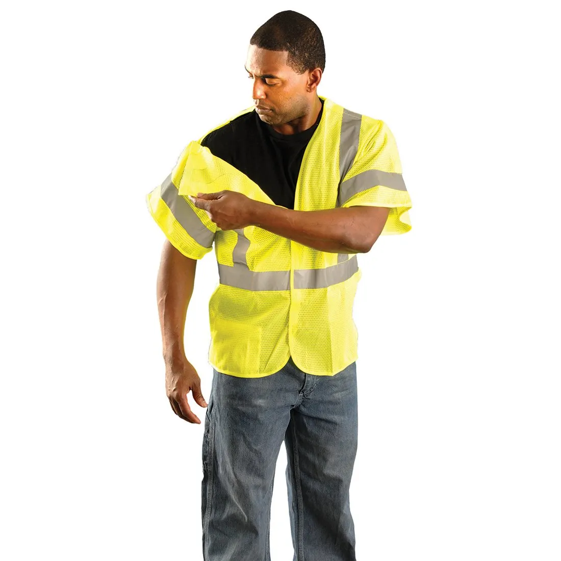 Class 3 Breakaway Mesh Vest - Lime - Large