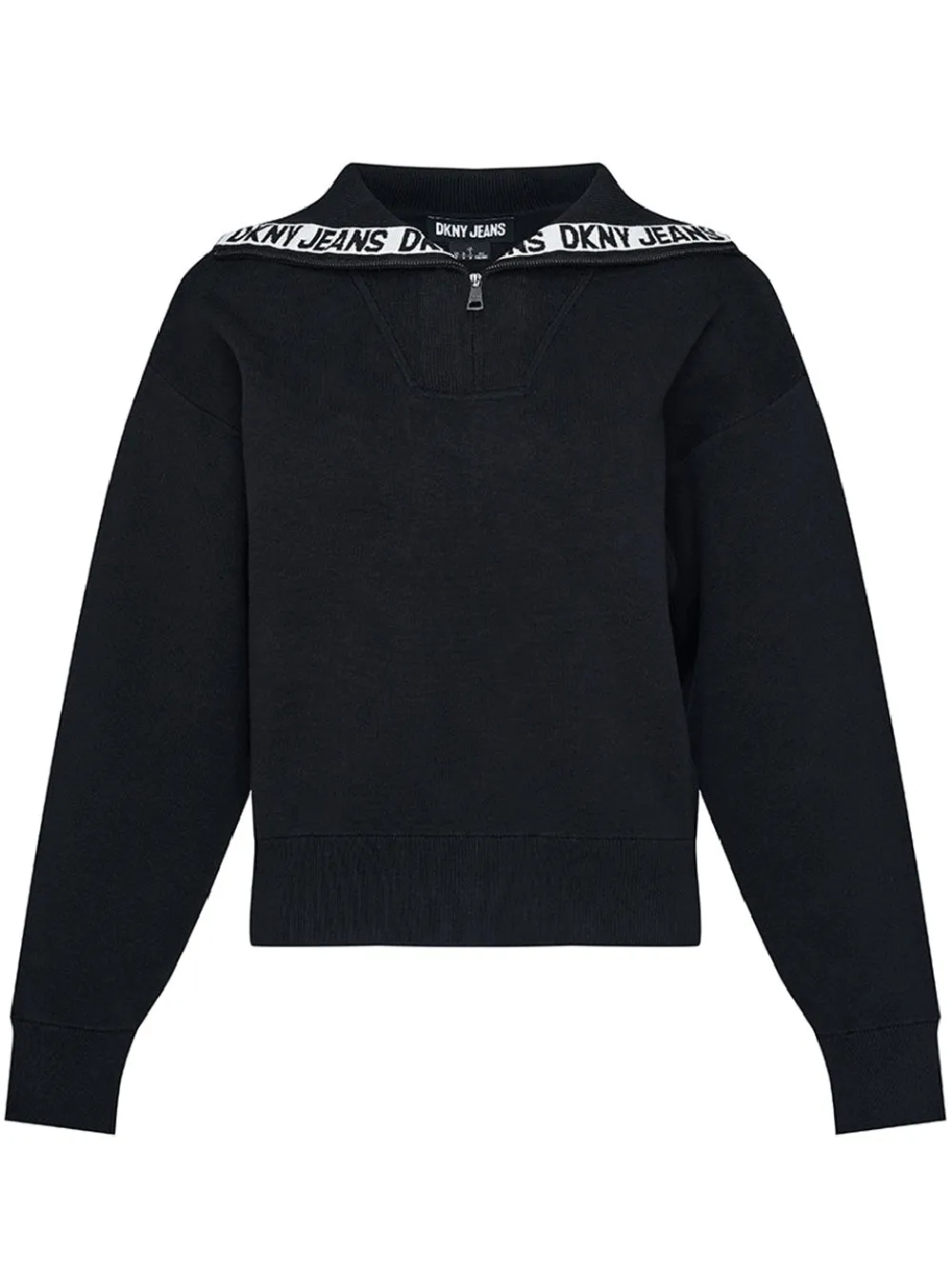 Cotton Nylon Funnel Neck Sweater