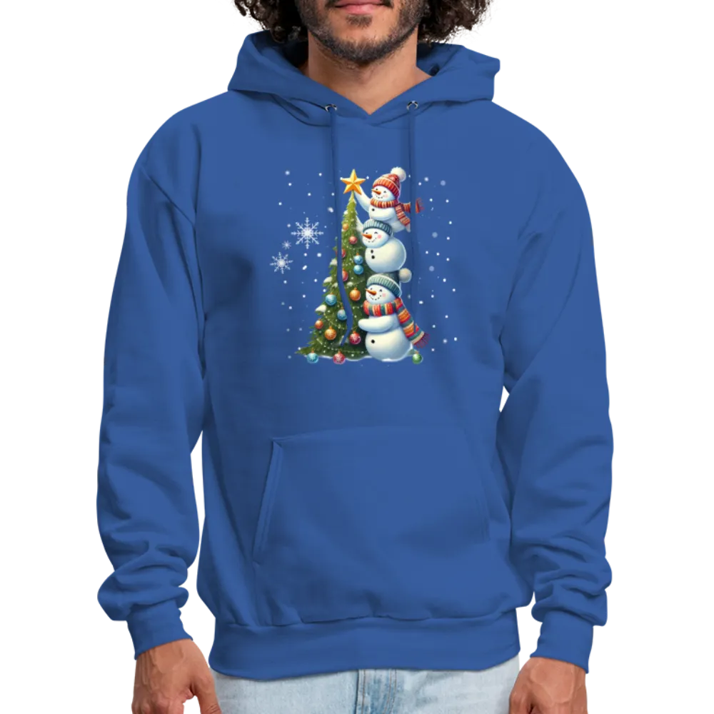 Cute Snowman Decorating Christmas Tree Hoodie