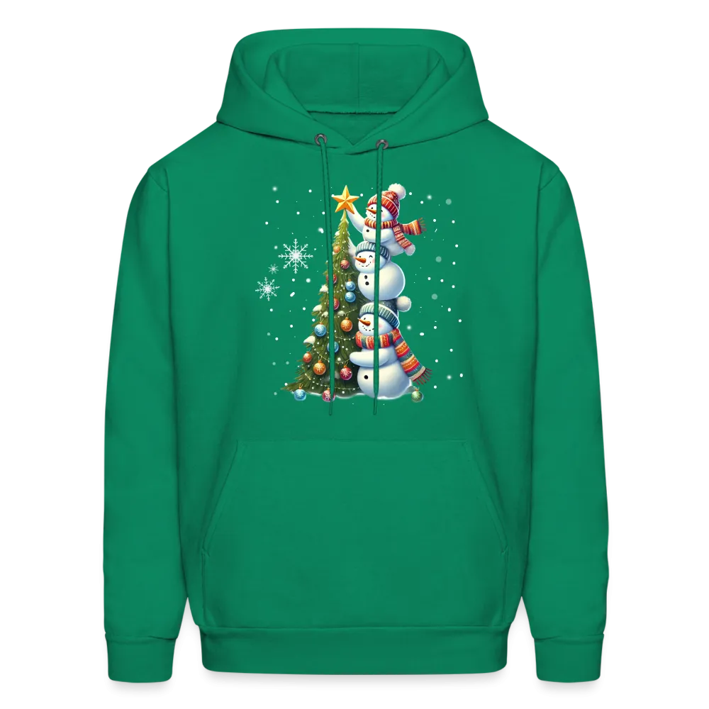Cute Snowman Decorating Christmas Tree Hoodie