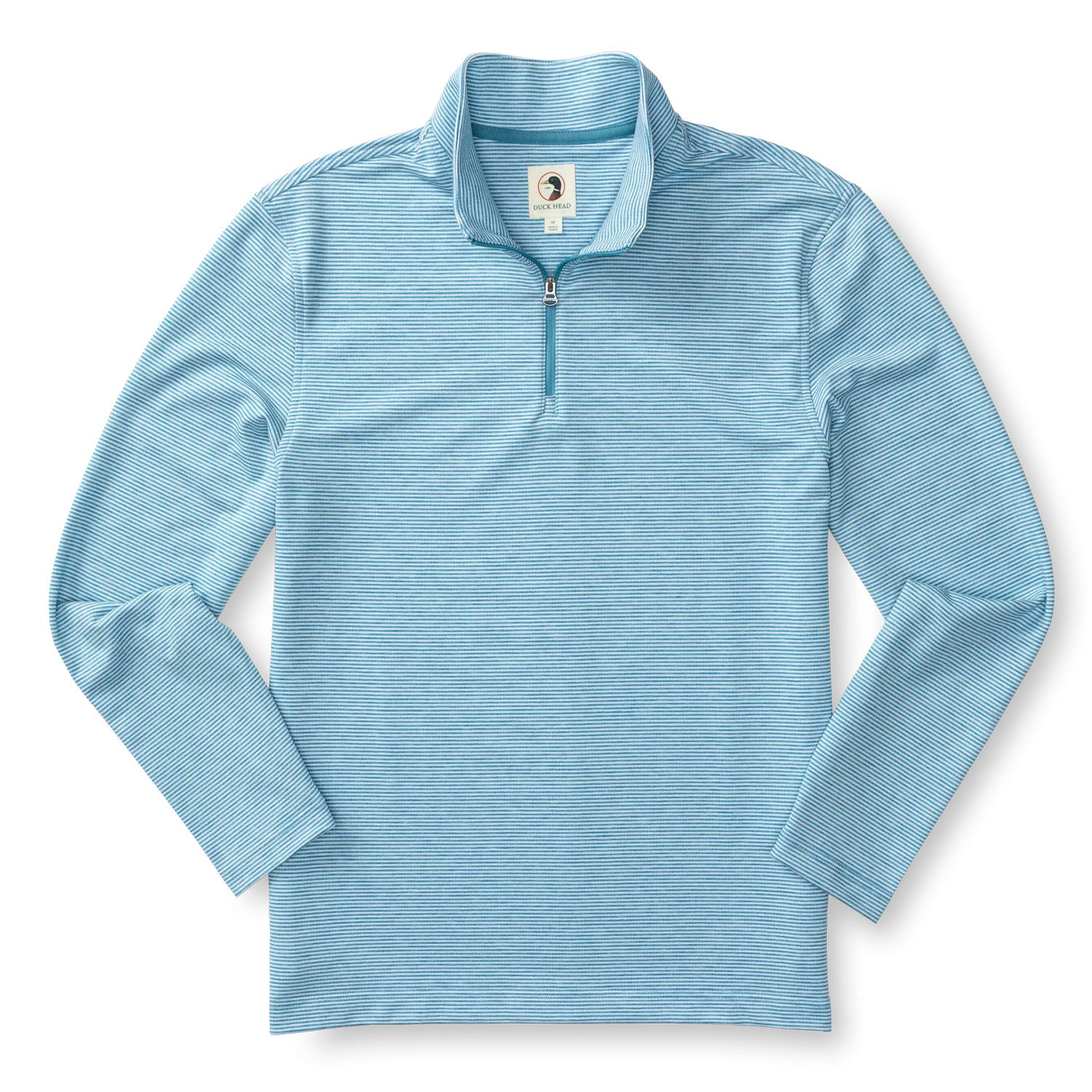 Duck Head Wakeman Stripe Performance 1/4 Zip Pullover -Sail Blue