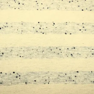 Ivory-Gray-Black Cotton Striped Texture Knit Jersey Fabric