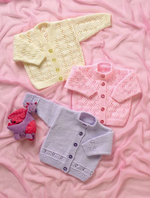 James C Brett JB005 Double Knitting Pattern - Baby Cardigans DK (12-22 in)