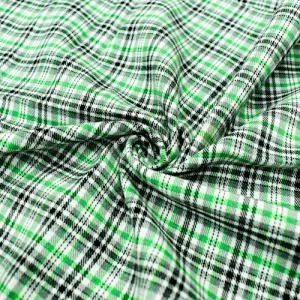 Lucky Green/Multi Plaid Twill Woven Fabric