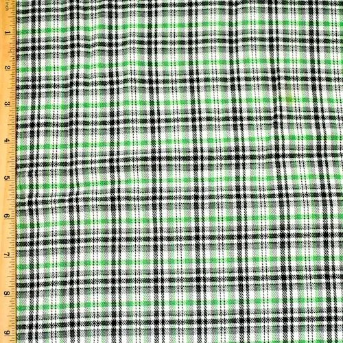Lucky Green/Multi Plaid Twill Woven Fabric