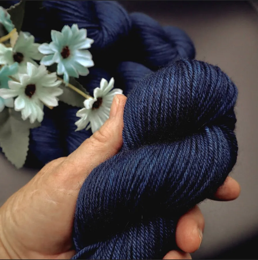 Merino Silk Yak Yarn | Midnight Sapphire