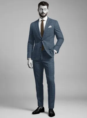 Napolean Tonia Blue Wool Suit