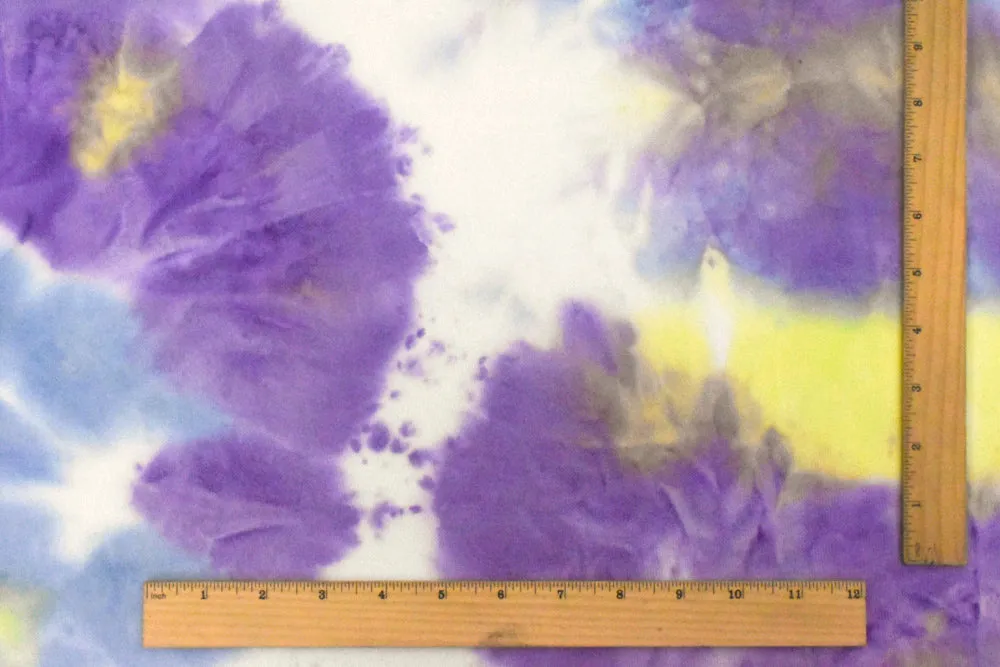 Neon-Purple-Multi Tie Dye Stretch Jersey Knit Fabric
