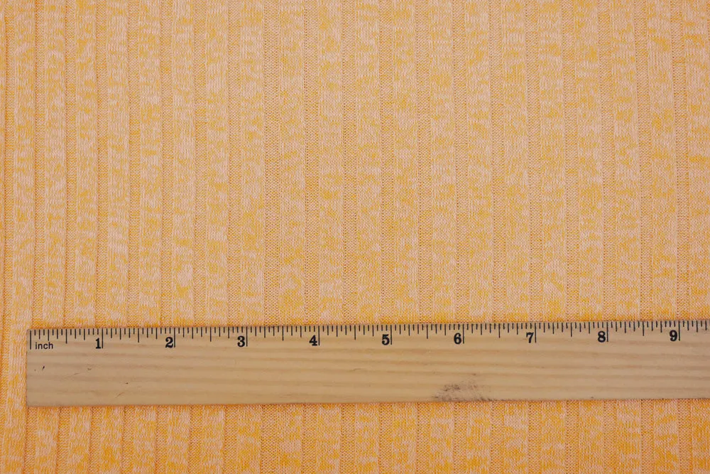 Orange-White Rayon-Poly Stretch Spandex 8x4 Rib Knit Fabric