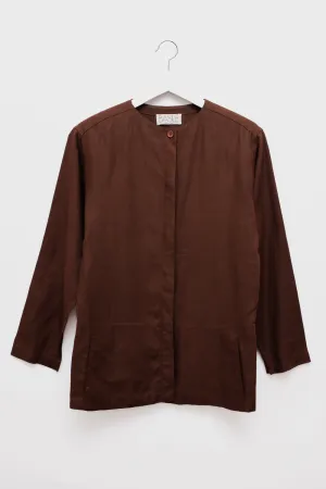 PURE LINEN CHOCOLATE BLAZER
