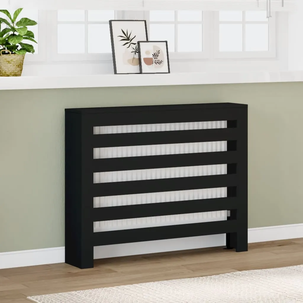 Radiator Cover Black 104x20x82 cm Engineered Wood
