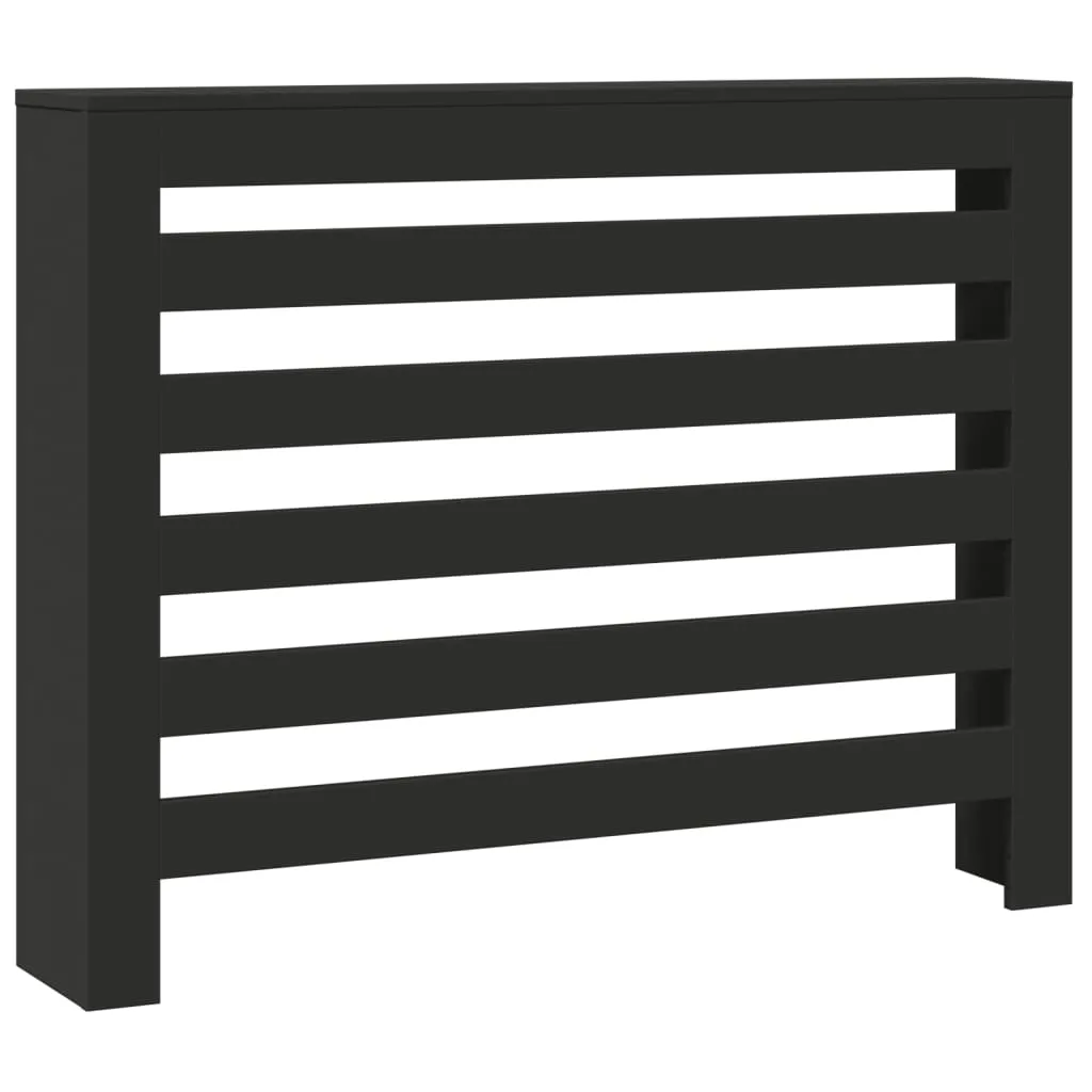 Radiator Cover Black 104x20x82 cm Engineered Wood