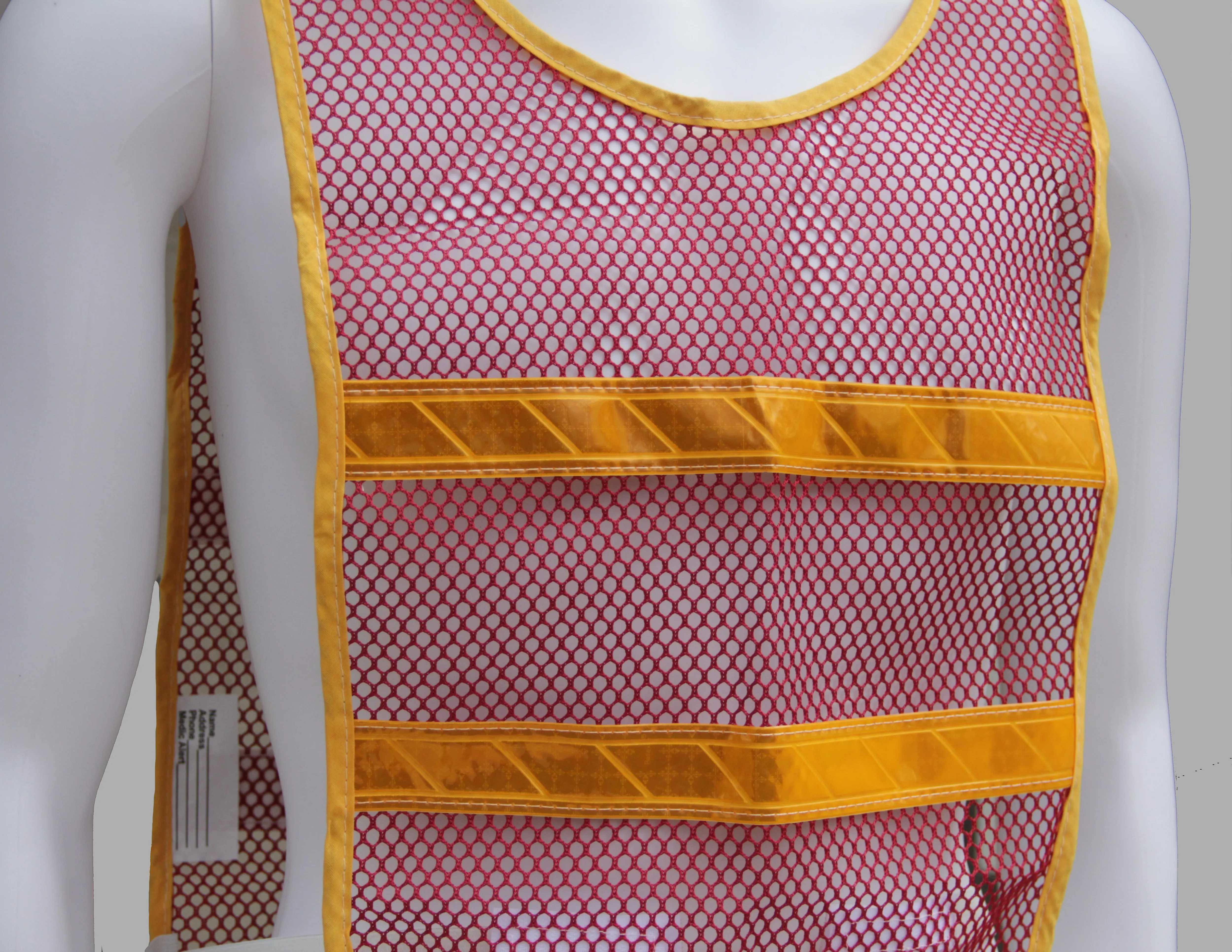 Reflective Standard Safety Vest Red/Gold