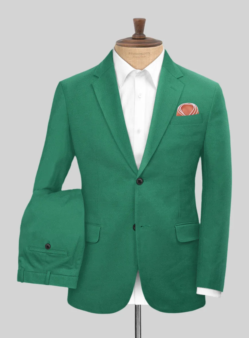 Scabal Sea Green Cotton Stretch Suit