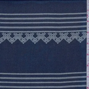 Slate Blue Stitch Stripe Silk Chiffon Fabric