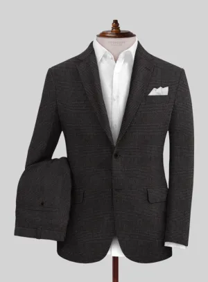 Solbiati Blue Brown Check Linen Suit