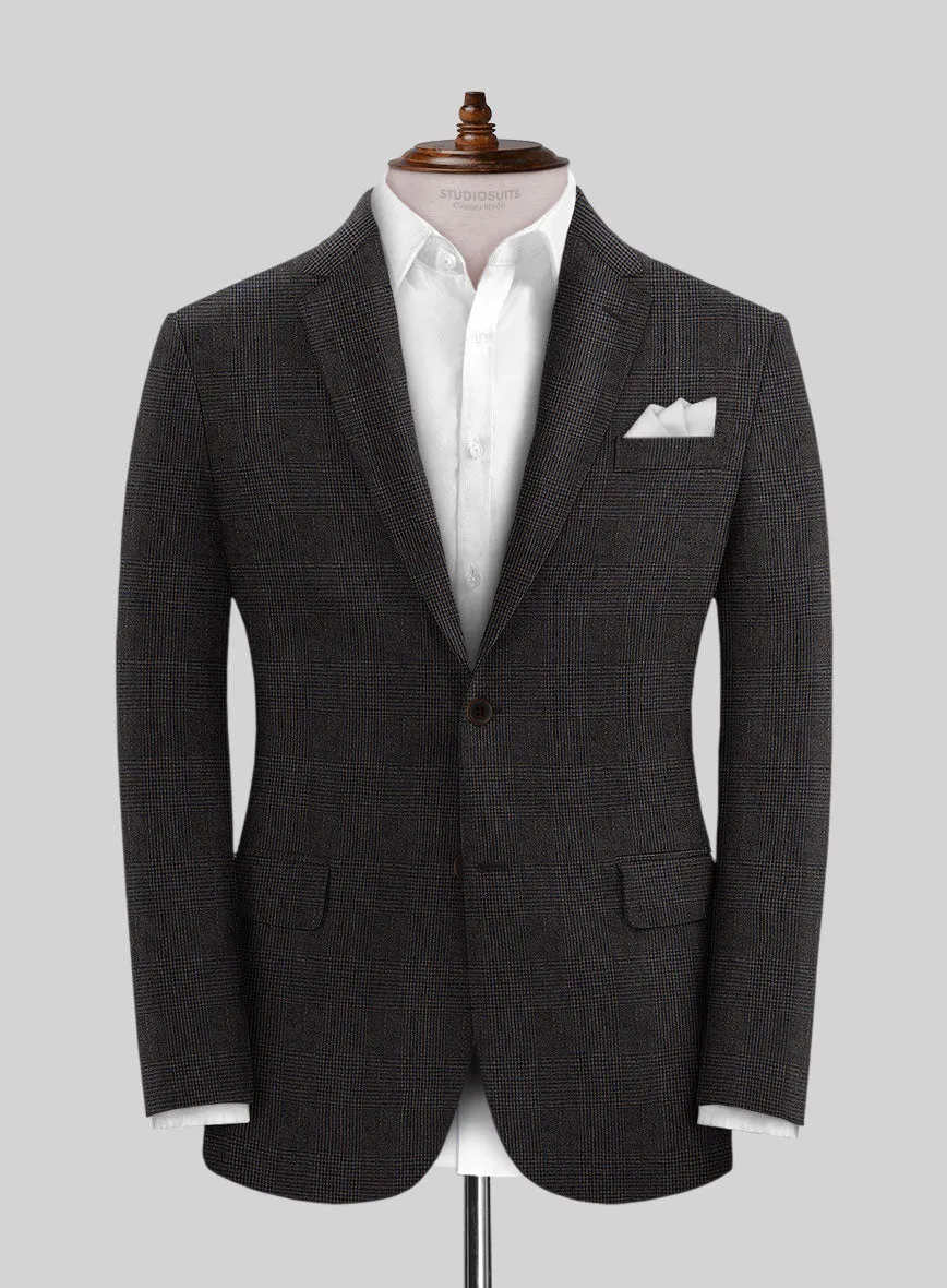 Solbiati Blue Brown Check Linen Suit