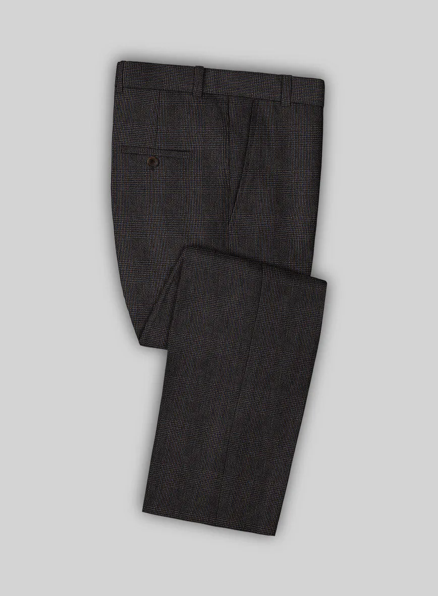 Solbiati Blue Brown Check Linen Suit