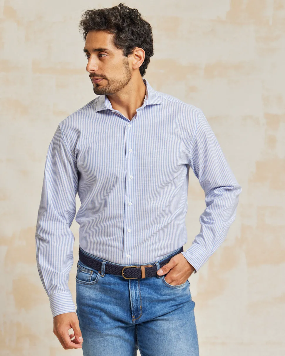 The Rye Classic - Cotton Linen Stripe - Blue/White