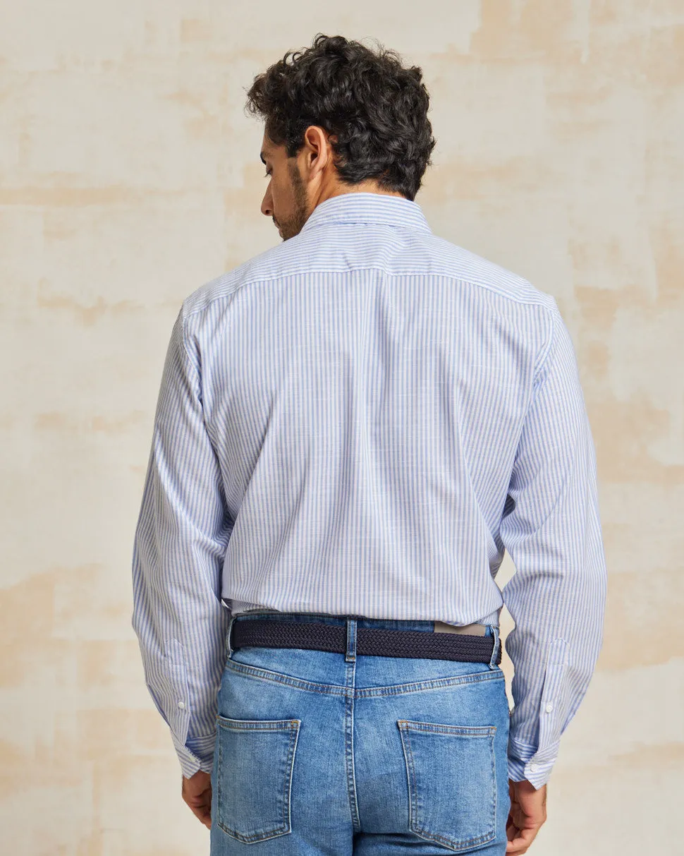 The Rye Classic - Cotton Linen Stripe - Blue/White