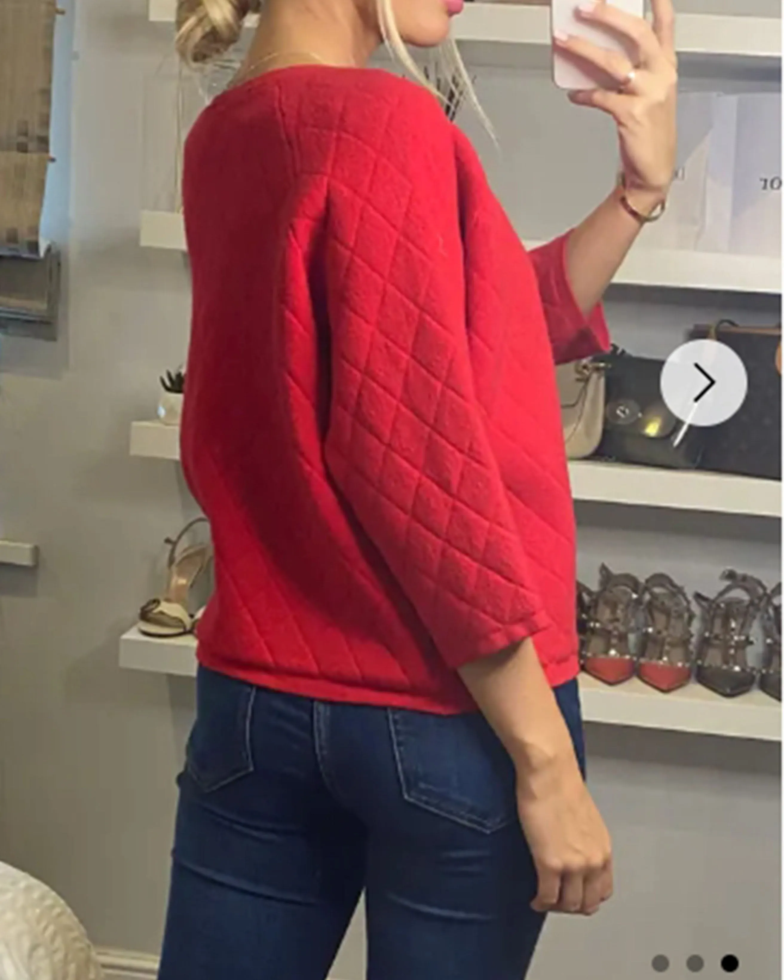 Three quarters sleeves Cardigan (Red)