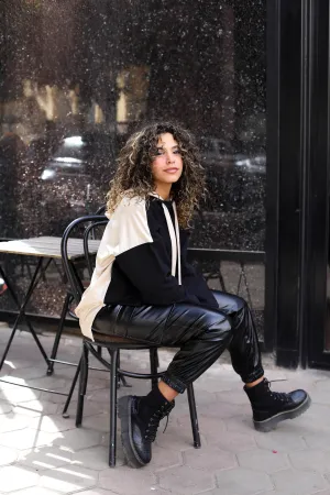 Two-Tone Oversized Hoodie (W556) - Just4Women