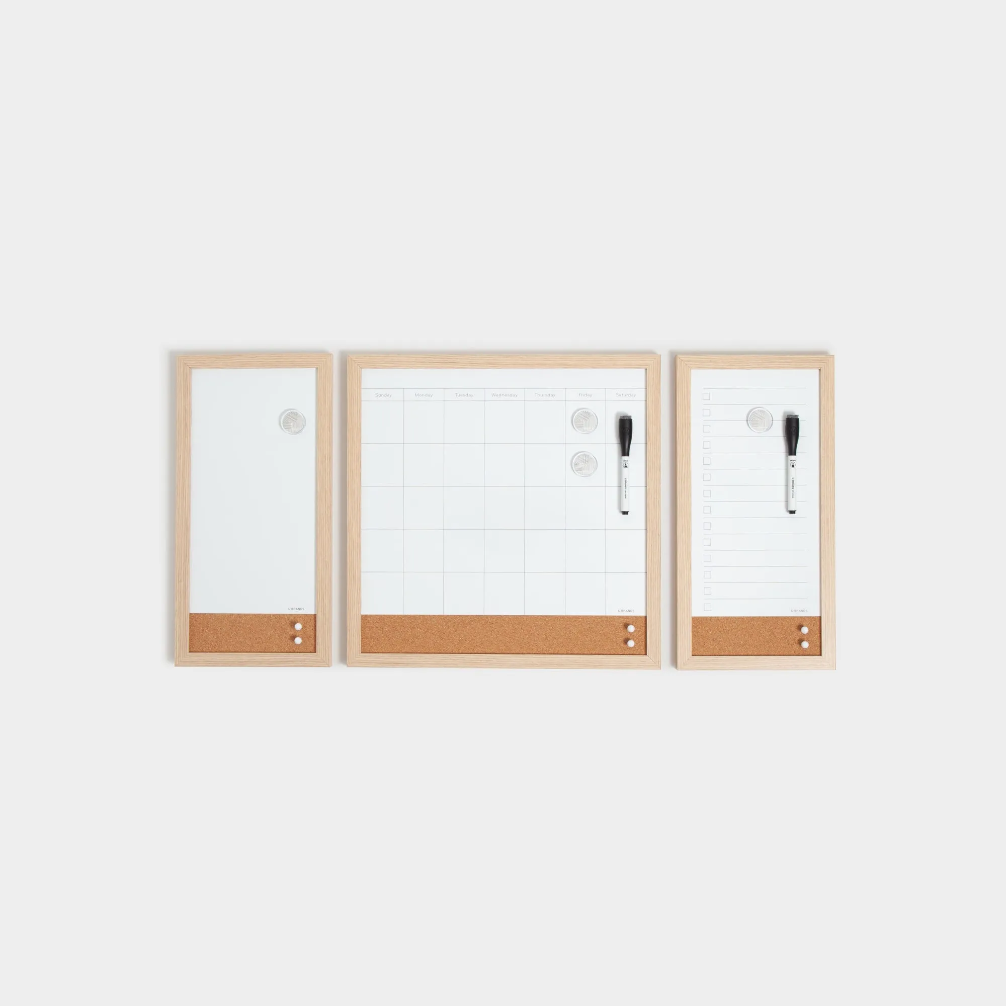 U Brands Core Command Dry Erase Monthly Organization Center White