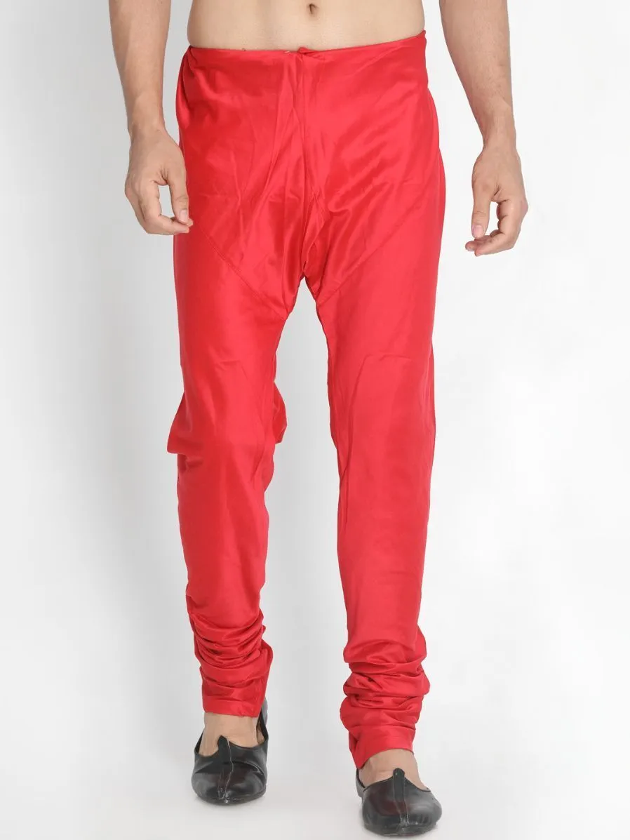 VASTRAMAY Men's Red Cotton Blend Pyjama