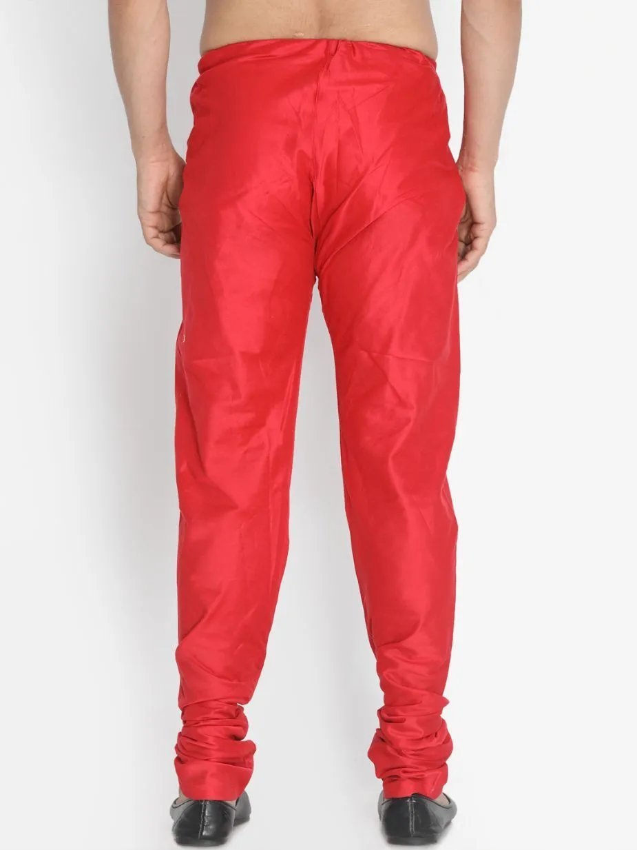 VASTRAMAY Men's Red Cotton Blend Pyjama