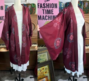 Vintage Silk Kimono Duster Jacket/ Haori Japanese Geisha/ Festival Hippie Boho Robe